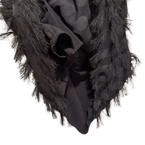 Anthropologie EUC Size 8 Pretty Black Sleeveless Fringe Cocktail Dress (0605) - Picture 5 of 12